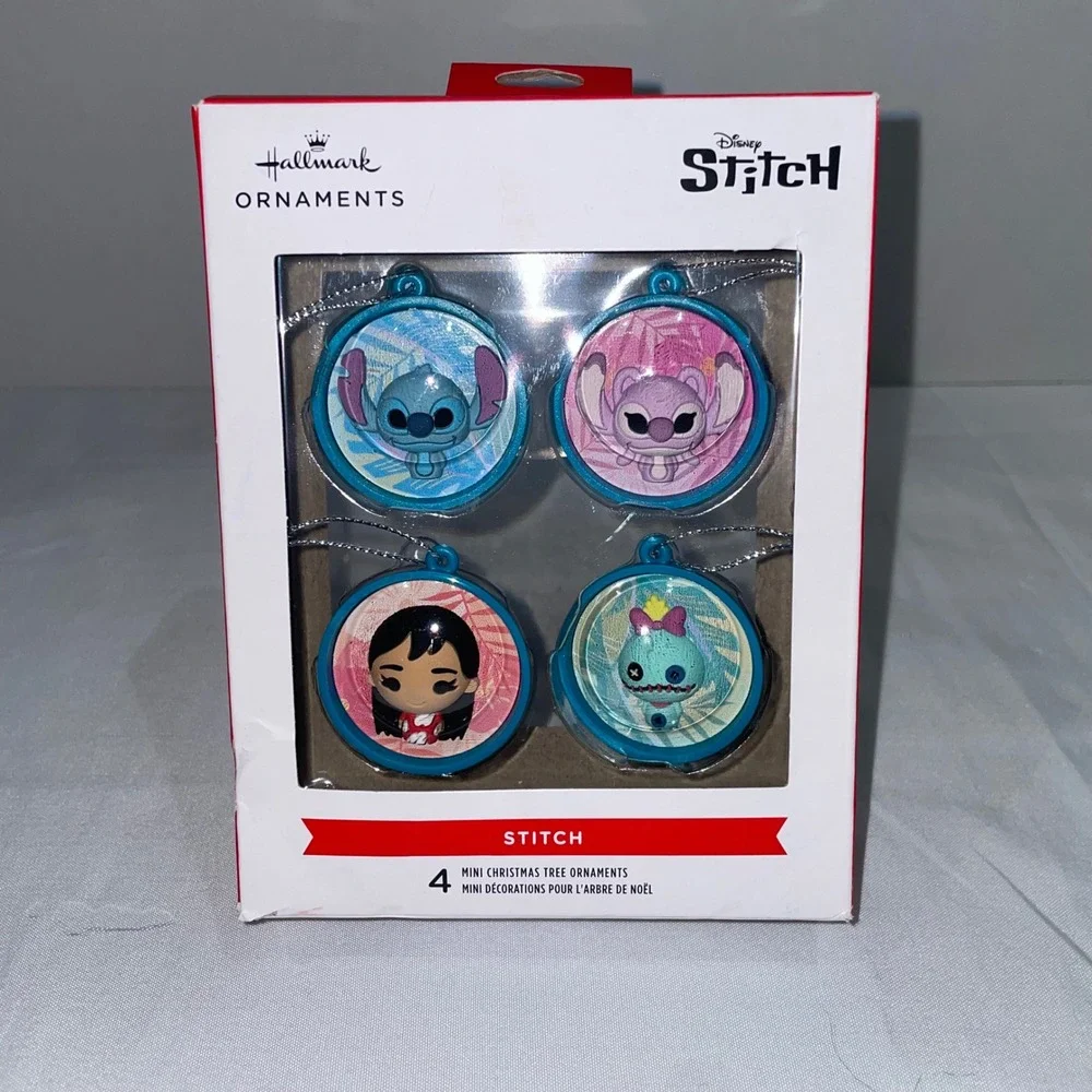 Hallmark Disney Lilo & Stitch Mini Christmas Tree Ornaments Set of 4 New